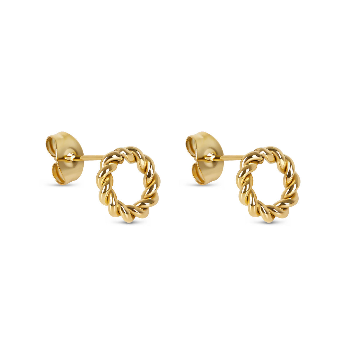 Brincos Dainty Rope Estudados em Ouro