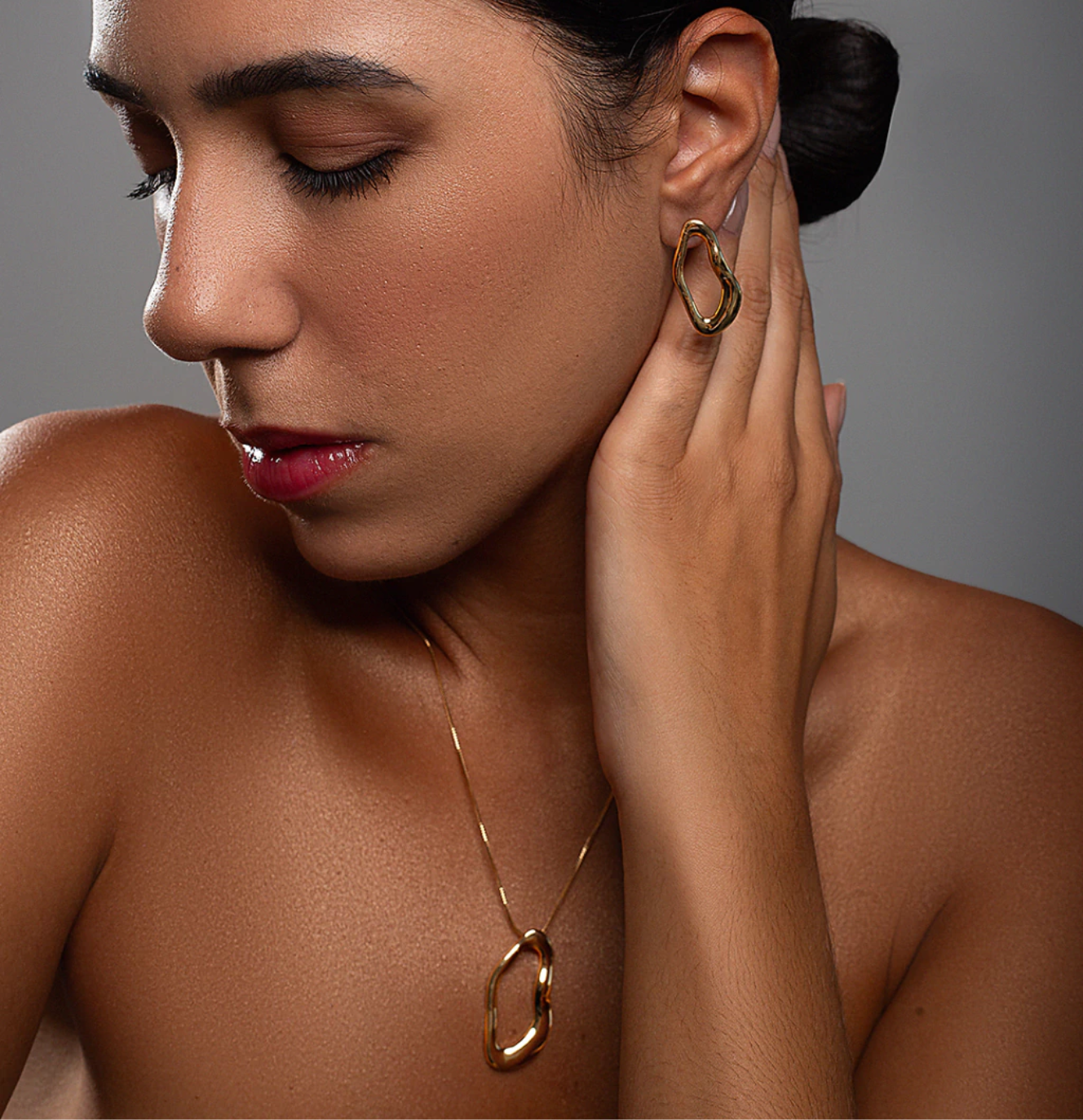 Conjunto Organico Banhado a Ouro