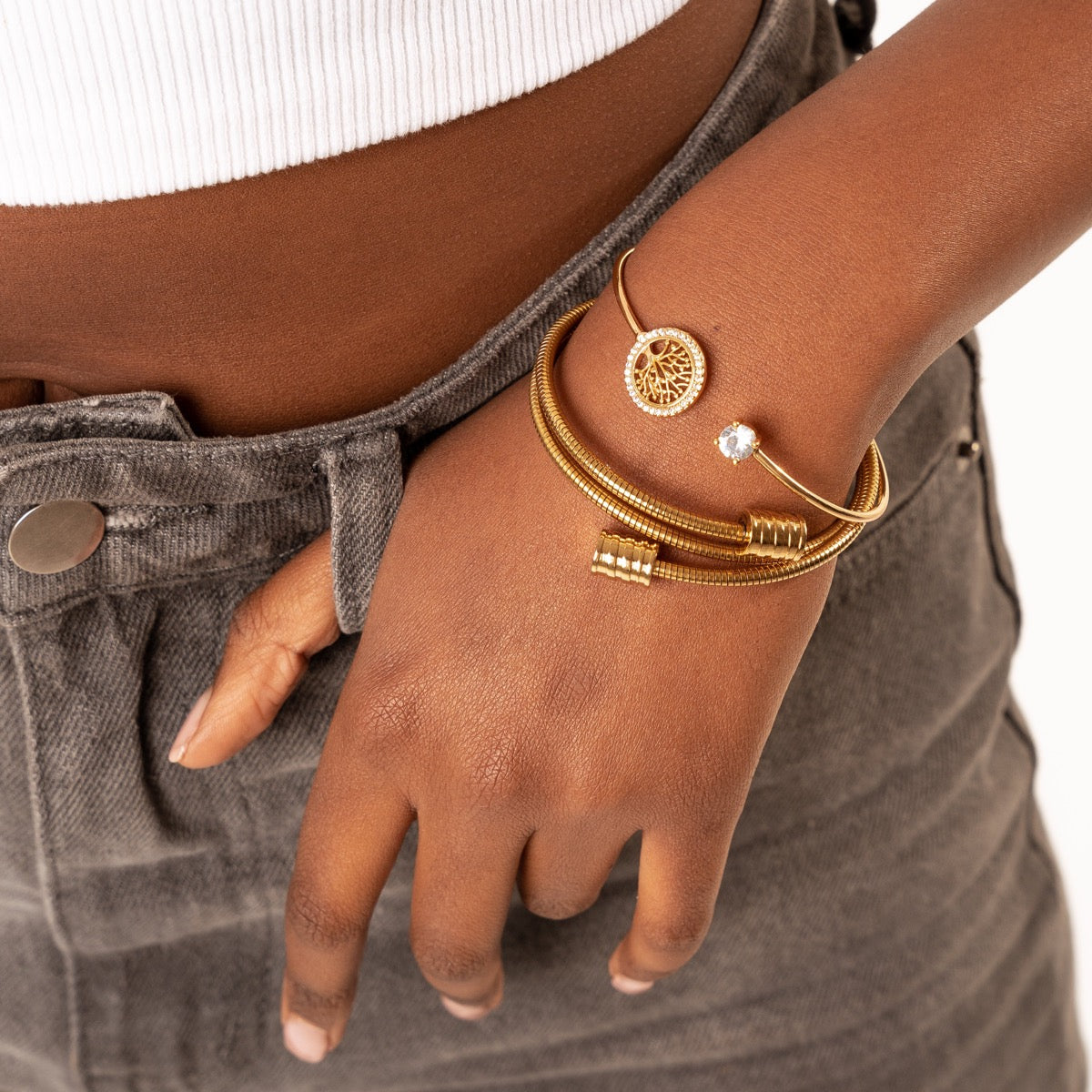 Bracelete Espiral Banhado a Ouro 18k