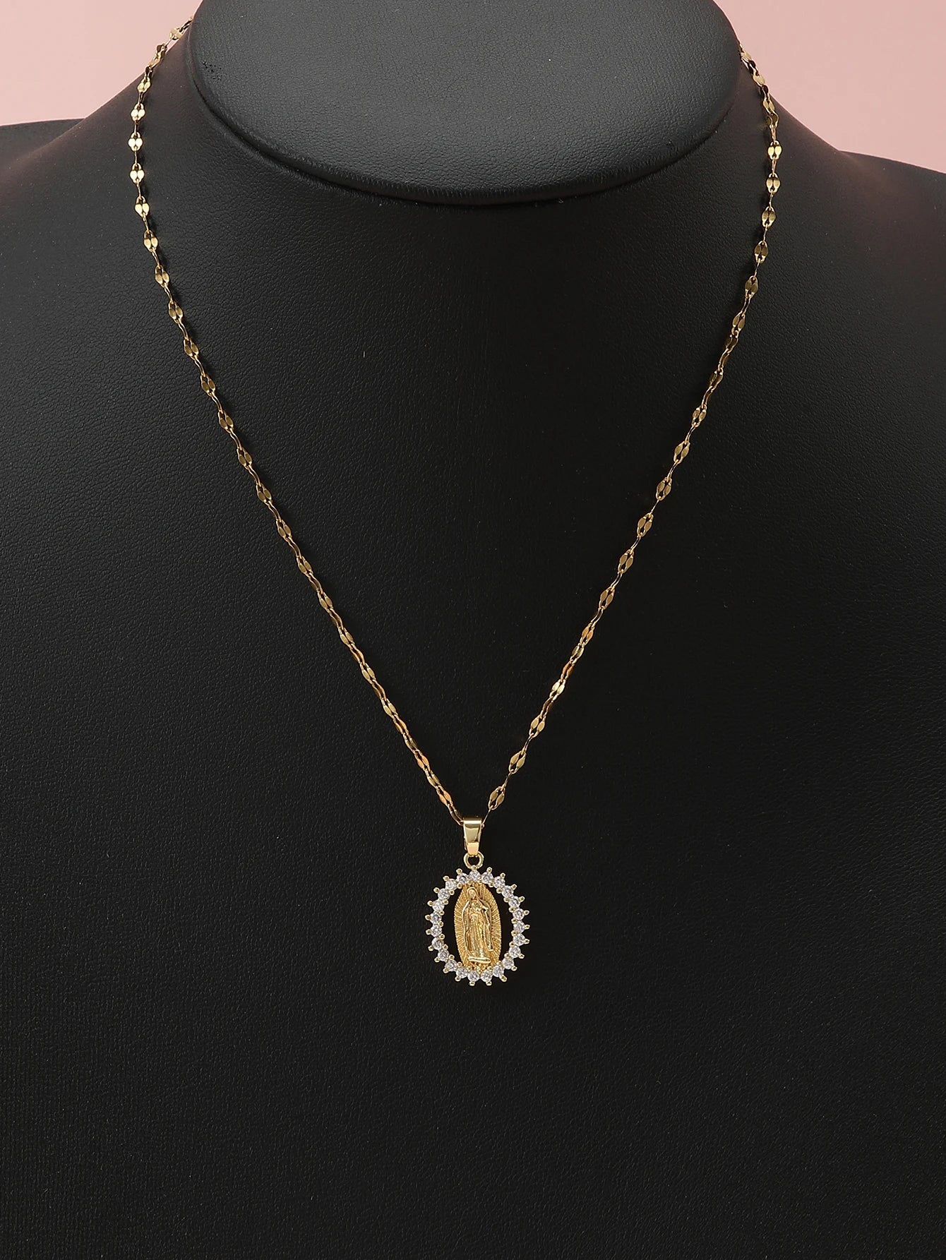 Colares com Pingente Virgem Maria Banhado a Ouro 18K