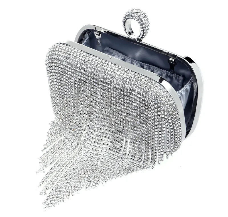 Bolsa Feminina com Strass e Franjas Luxe