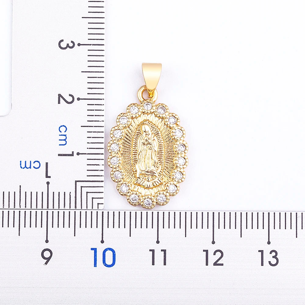 Colar Pingente Virgem Maria com Zircônia