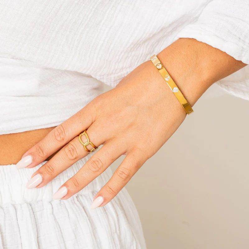 Anel Esther Banhado em Ouro 18k