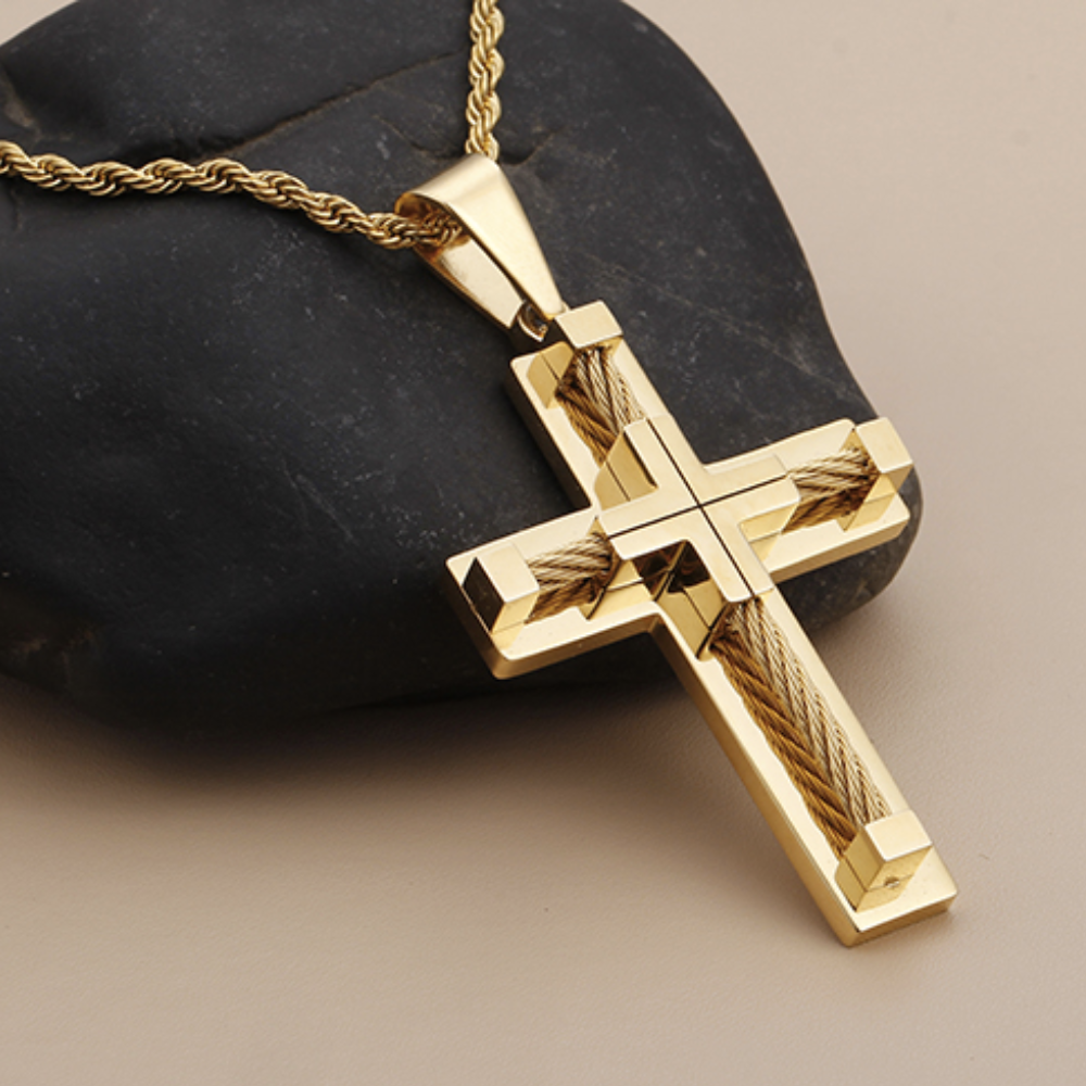 Corrente com Crucifixo Banhado a Ouro 18k - Royal Blink