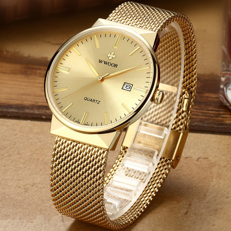 Relógio Feminino Unique Banhado a Ouro 18k
