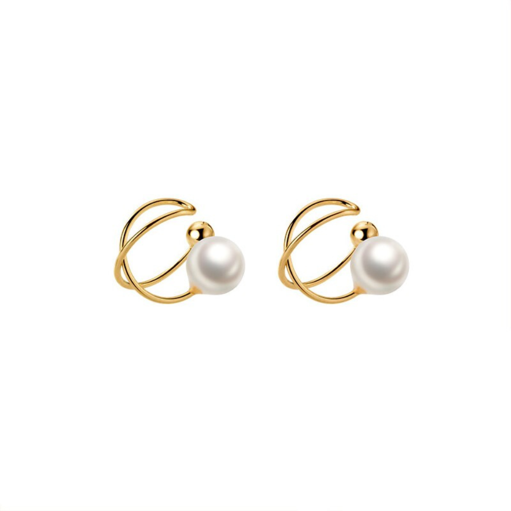 Brinco de Pressão Dourado Perola