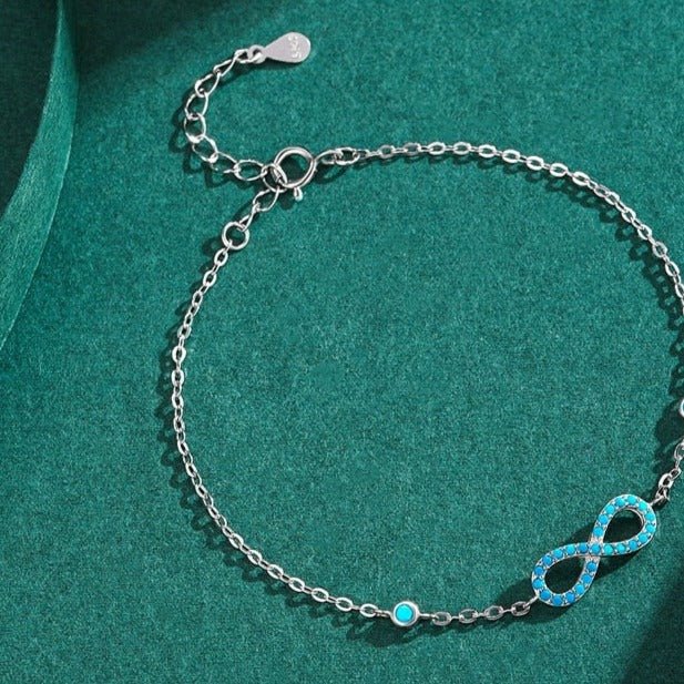 Pulseira Prata Infinito Turquesa de Prata